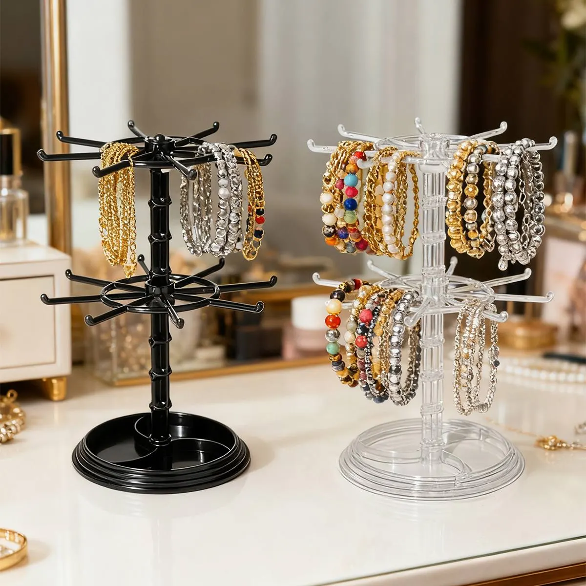 2 Tier Rotating Jewelry Display Stand